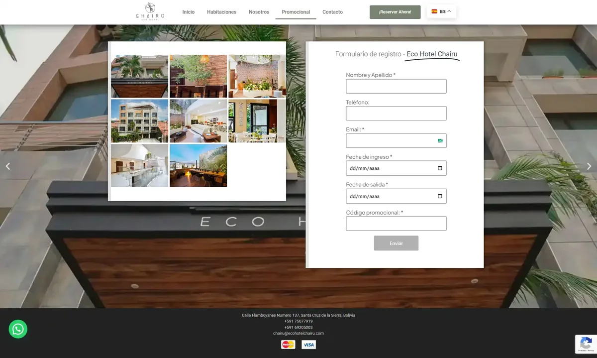 Eco Hotel Chairu interface detail, view 3, by Cristian Leyton
