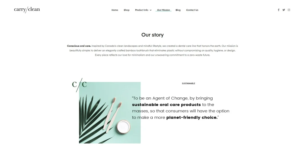 Carry Clean — Screenshot aboutus Carry Clean — Screenshot aboutus, client project by Cristian Leyton