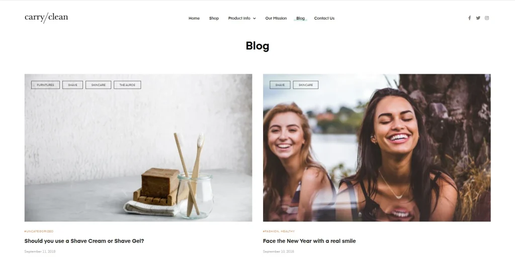 Carry Clean — Screenshot blog Carry Clean — Screenshot blog, client project by Cristian Leyton