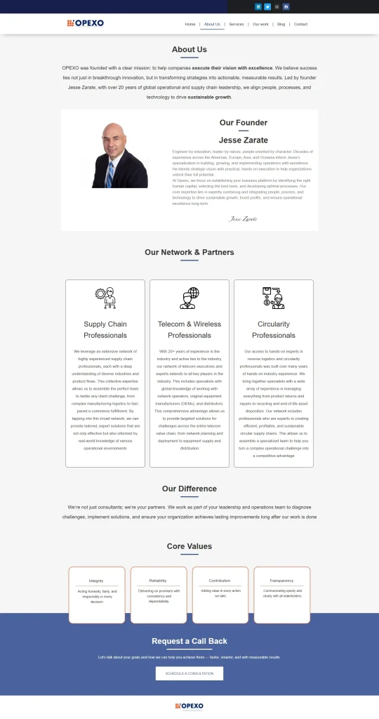 Opexo — Opexo about Opexo — Opexo about, client project by Cristian Leyton