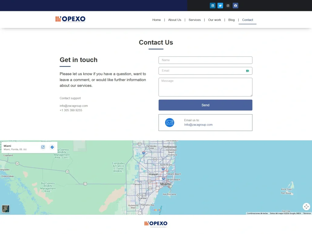 Opexo — Opexo contact Opexo — Opexo contact, client project by Cristian Leyton