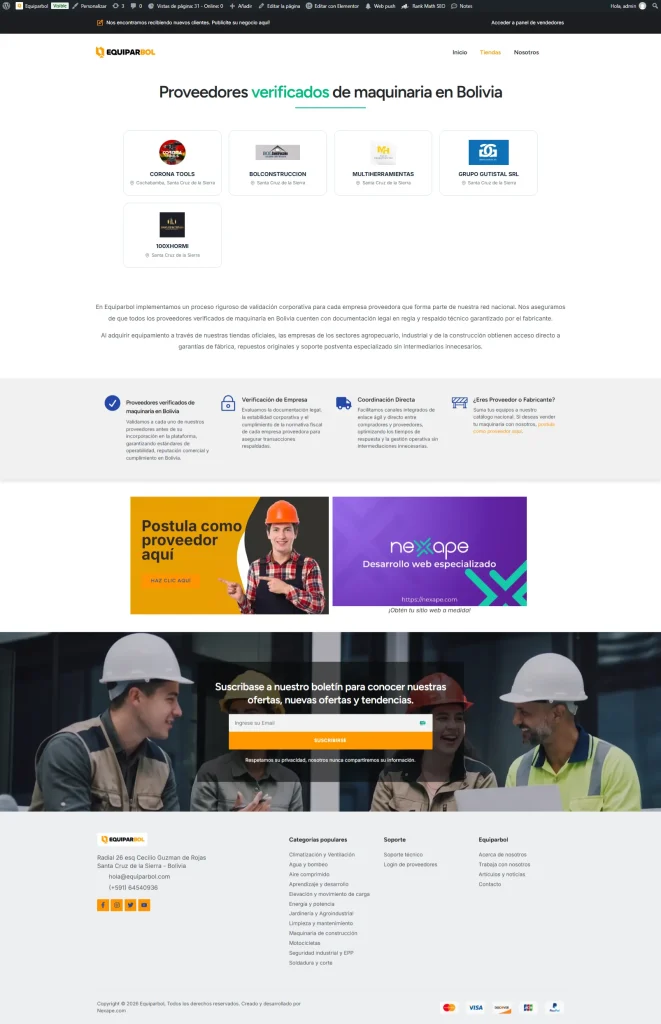Equiparbol — tiendas Equiparbol — tiendas, client project by Cristian Leyton