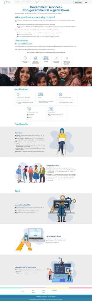 Tutator Development Corporation — portfolio view 3 Tutator Development Corporation website interface and digital experience