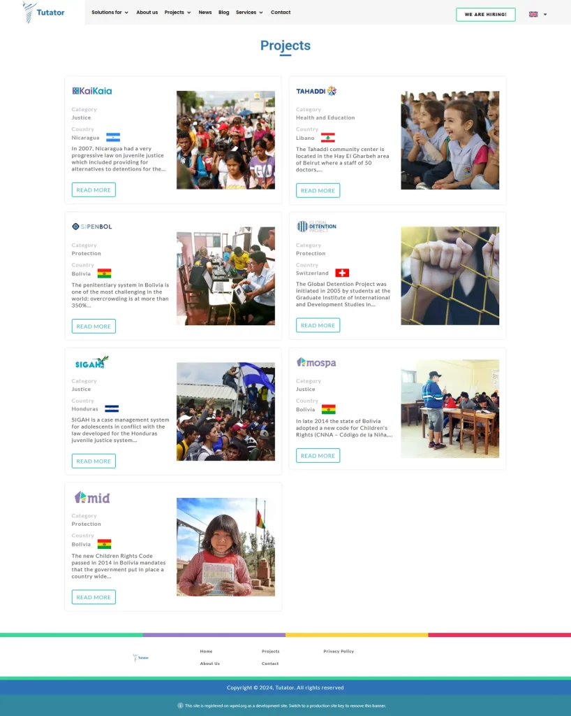 Tutator Development Corporation — portfolio view 7 Tutator Development Corporation website interface and digital experience