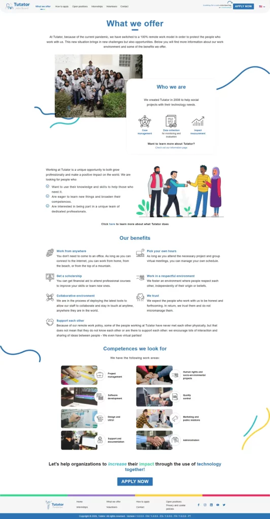 Tutator Jobs website interface and digital experience